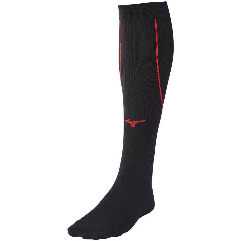 Mizuno Men's Compression Running Socks Black/Red (421543-HIG)